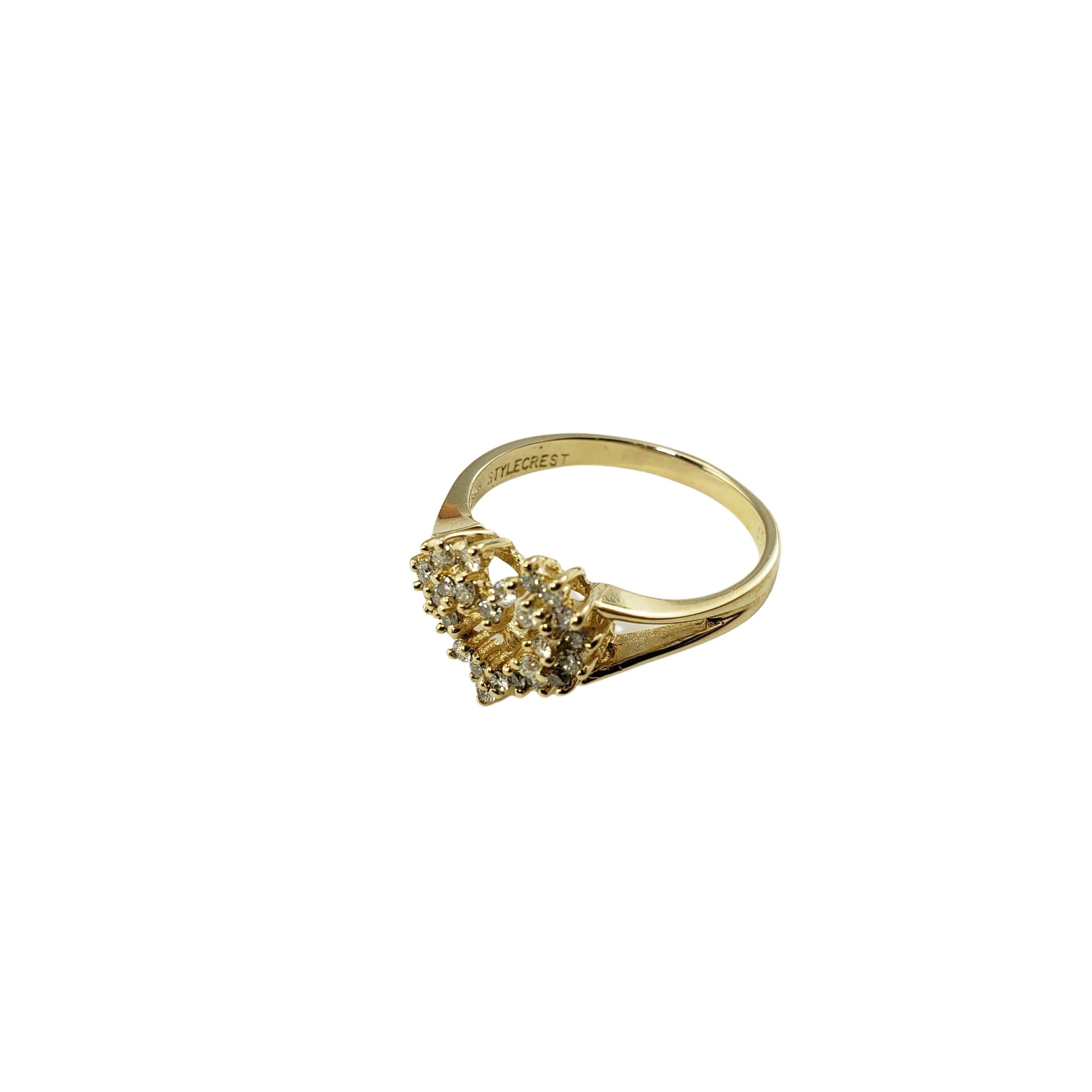 14 Karat Gelbgold und Diamant-Herzring im Zustand „Gut“ in Washington Depot, CT