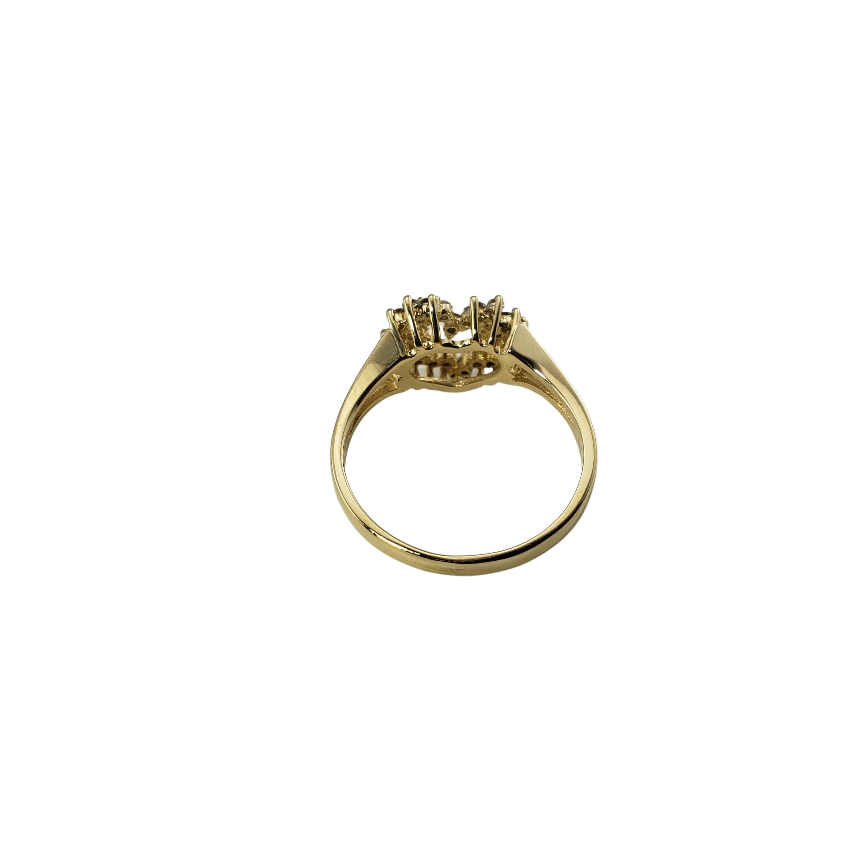 14 Karat Gelbgold und Diamant-Herzring 1