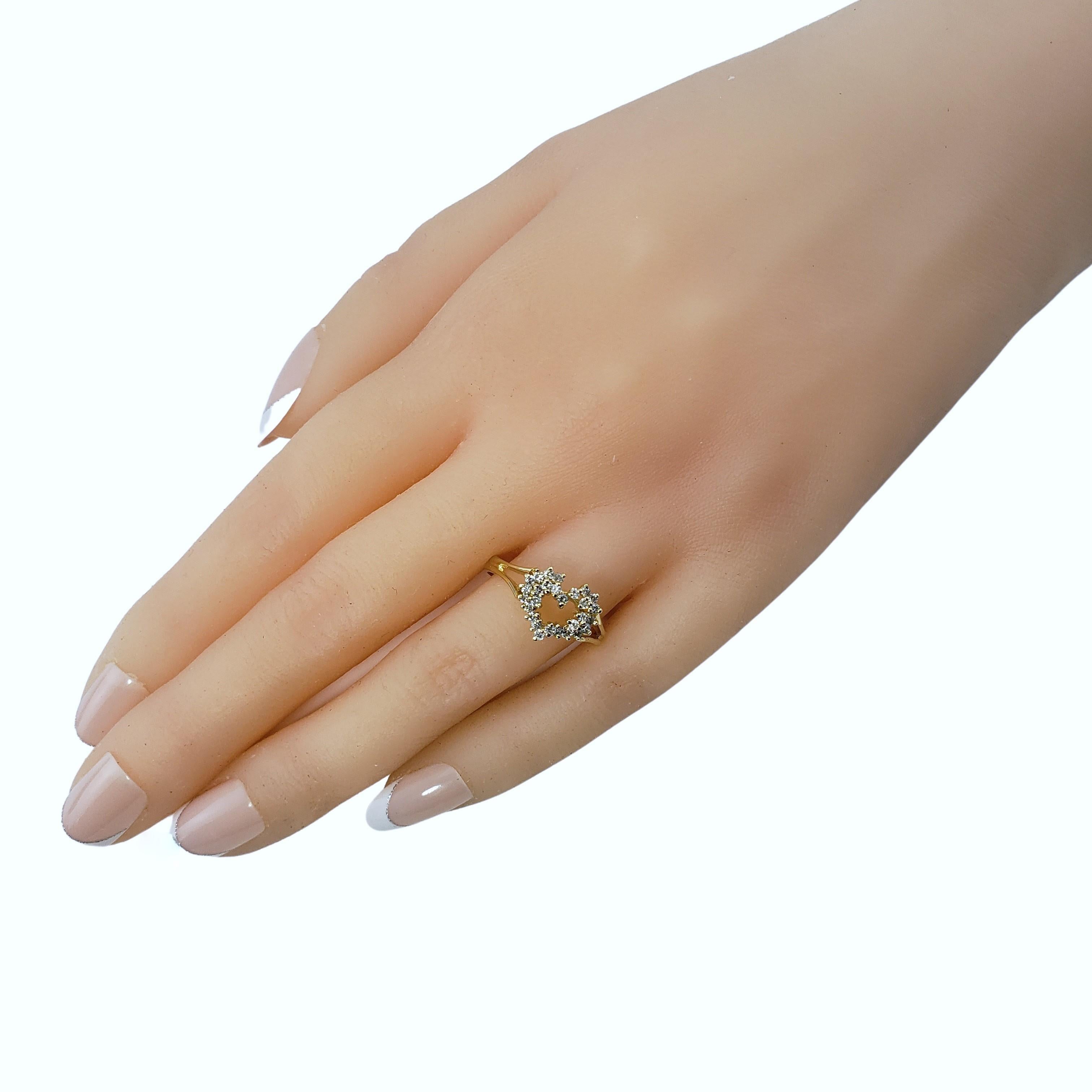 14 Karat Gelbgold und Diamant-Herzring 3