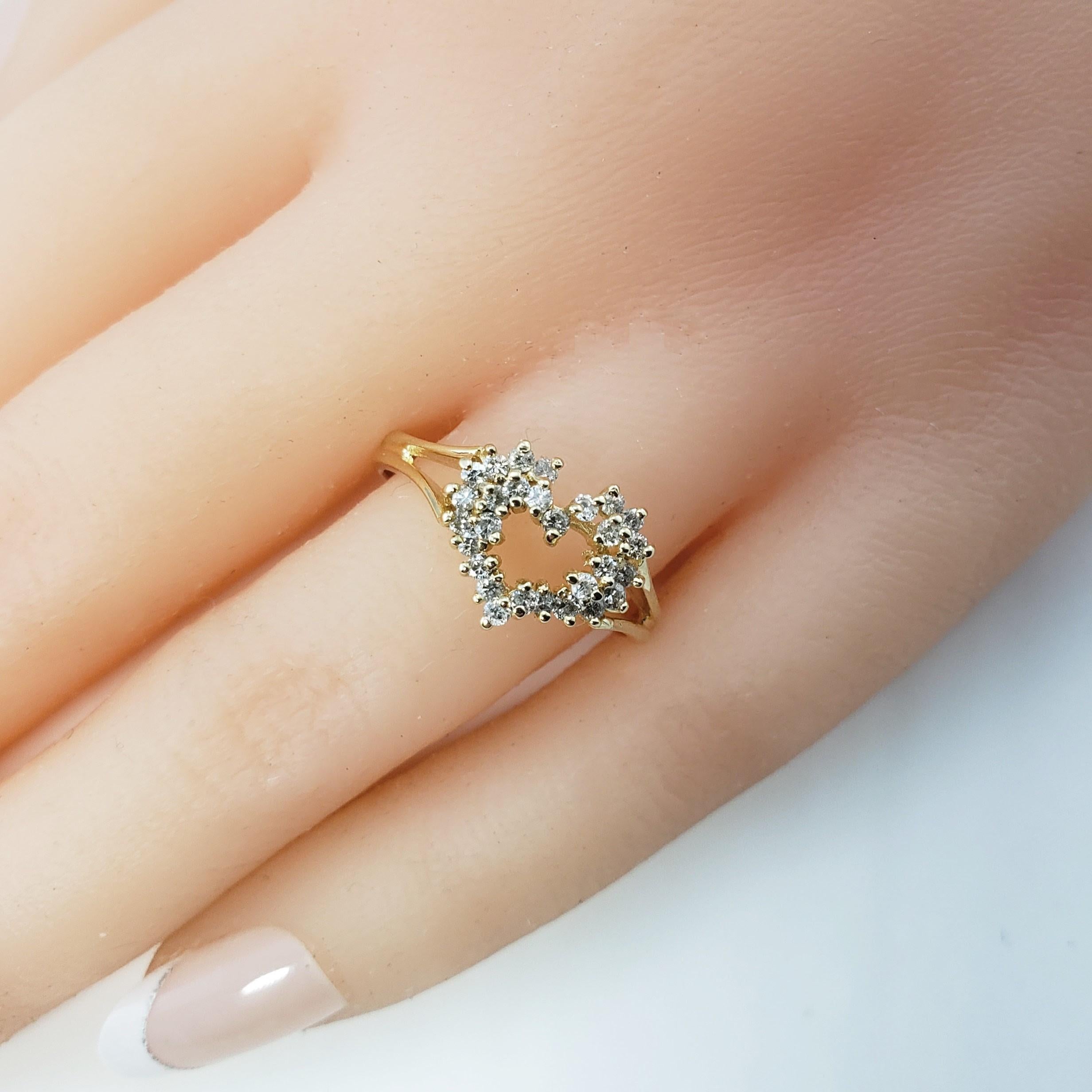 14 Karat Gelbgold und Diamant-Herzring 4