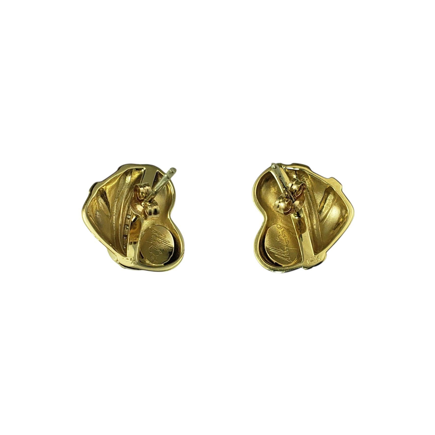 Donna Orecchini a cuore in oro giallo 14 carati e diamanti #21972 in vendita