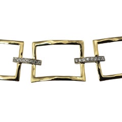 14 Karat Yellow Gold and Diamond Link Bracelet