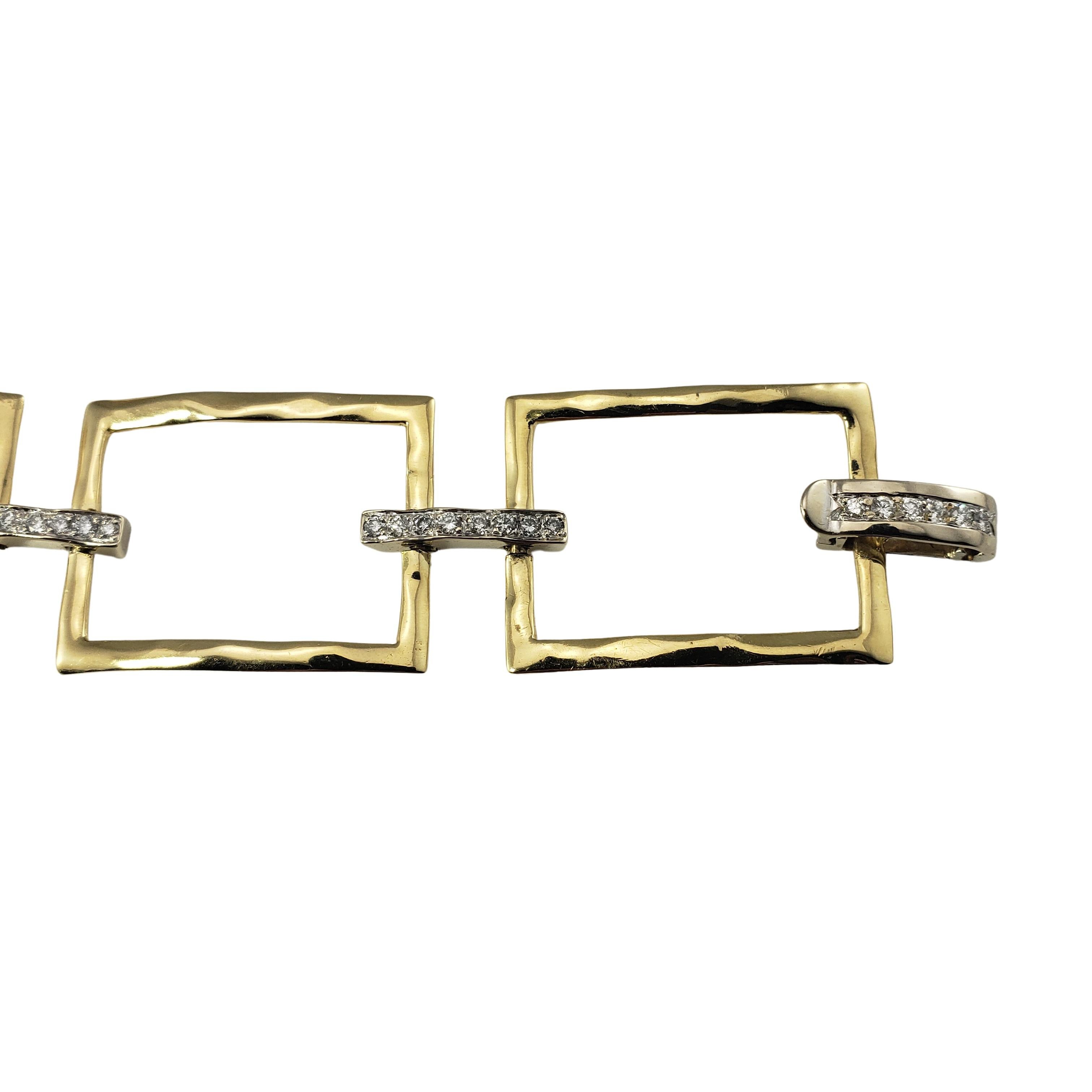 Brilliant Cut 14 Karat Yellow Gold and Diamond Link Bracelet For Sale