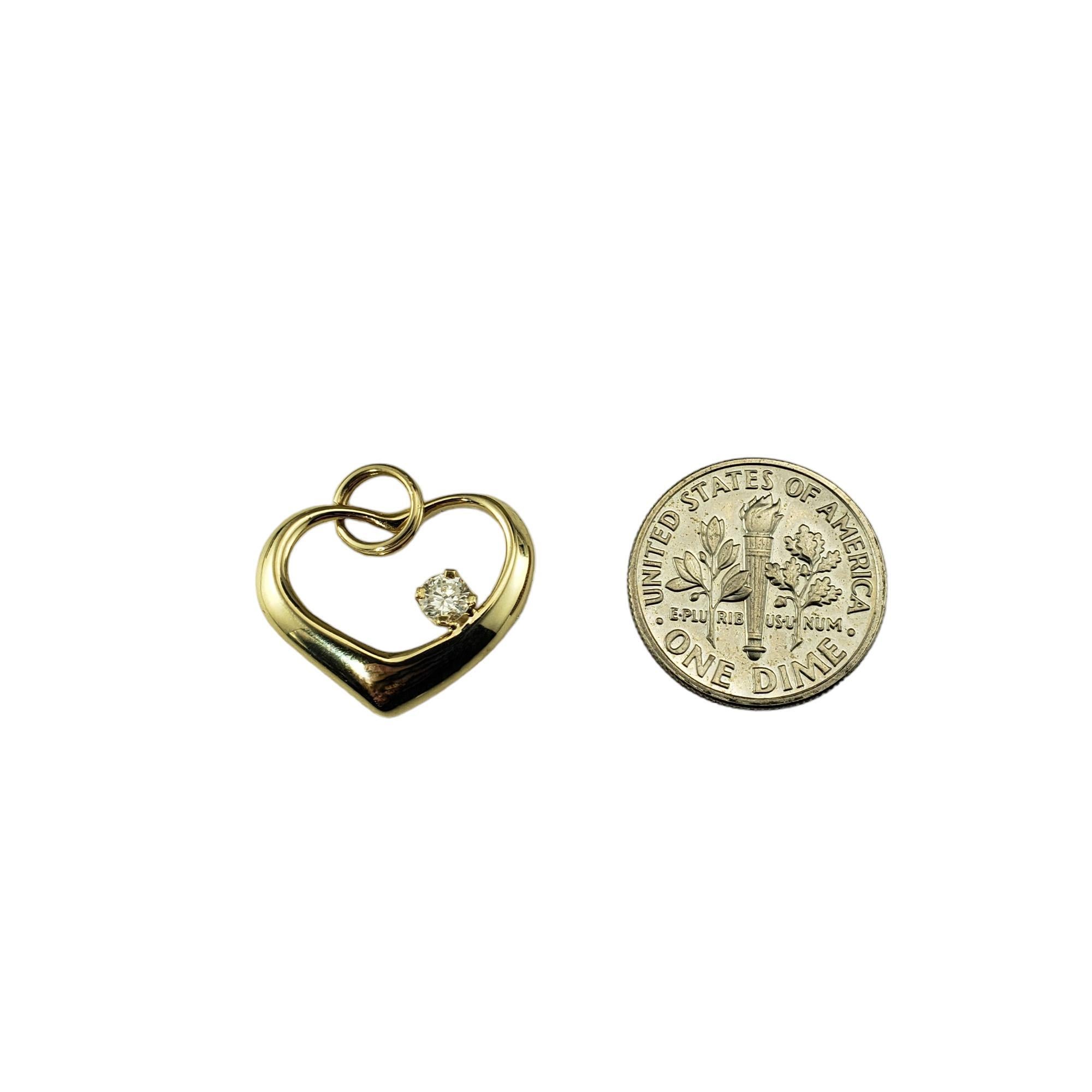 Donna Ciondolo a cuore aperto in oro giallo 14 carati e diamanti #17426 in vendita