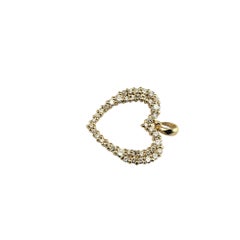 14 Karat Yellow Gold and Diamond Open Heart Pendant #19135