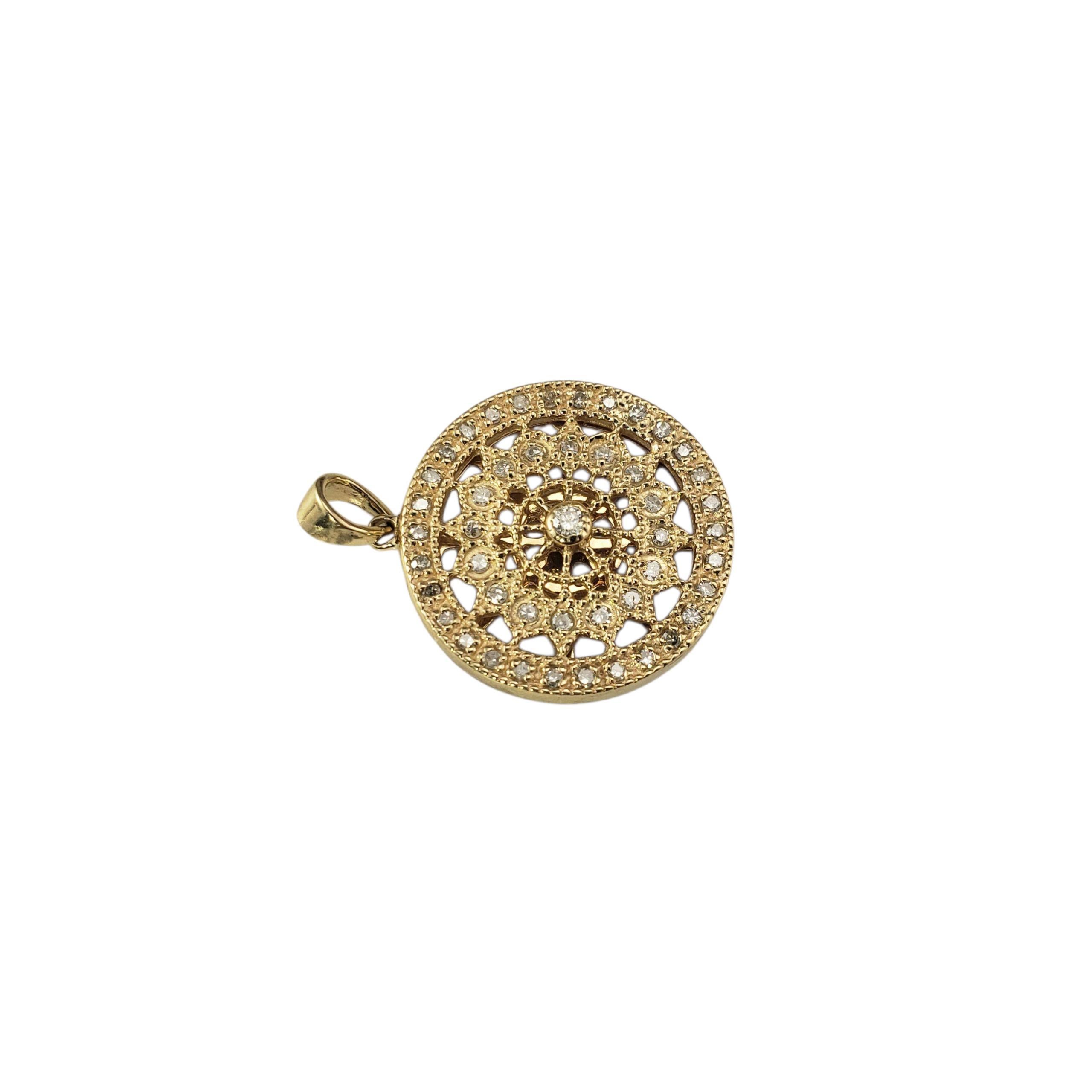 14 Karat Yellow Gold and Diamond Pendant #22222 (Einfacher Schliff) im Angebot