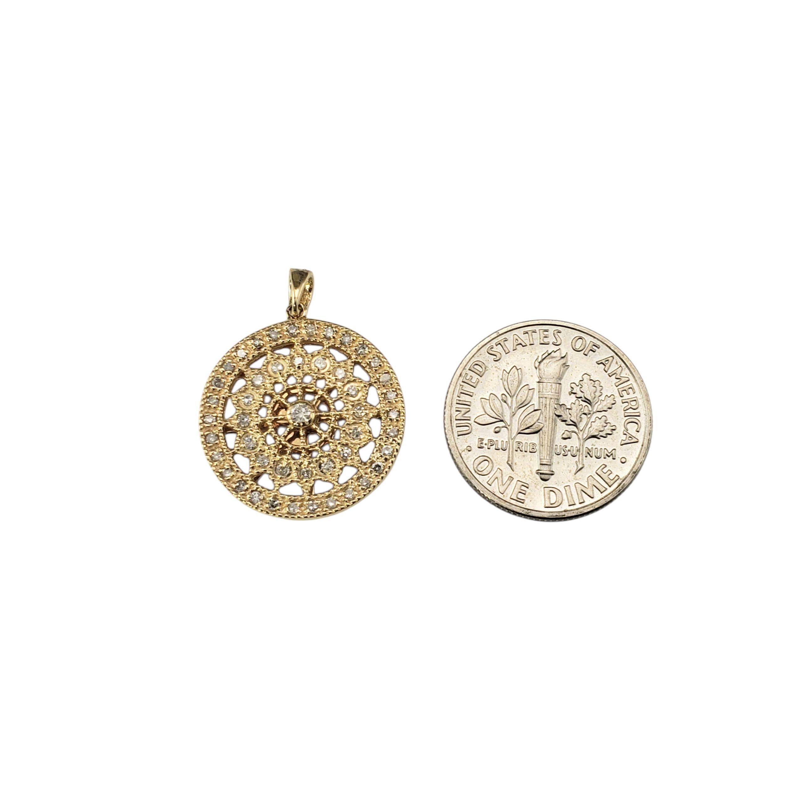 14 Karat Yellow Gold and Diamond Pendant #22222 im Angebot 1