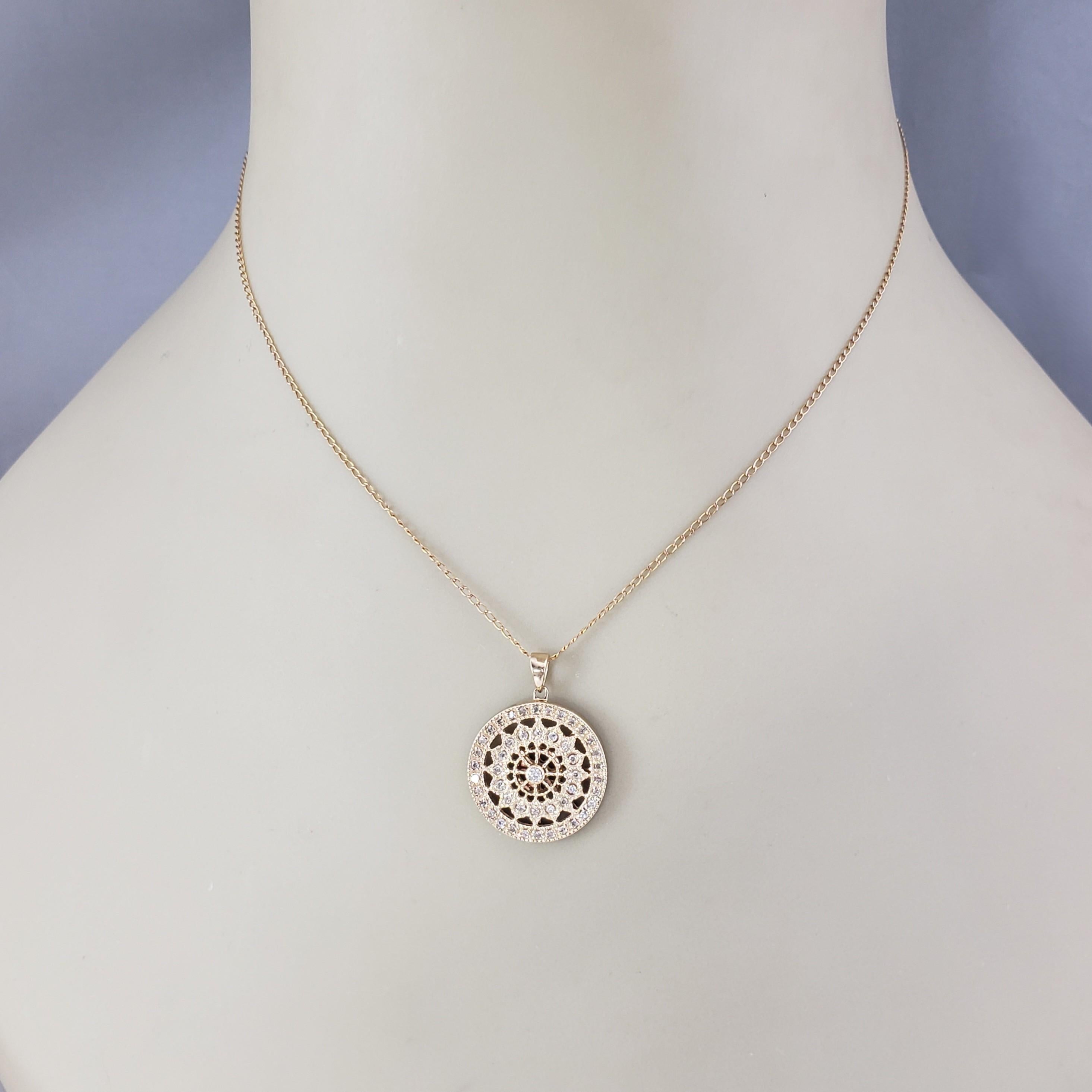 14 Karat Yellow Gold and Diamond Pendant #22222 im Angebot 2