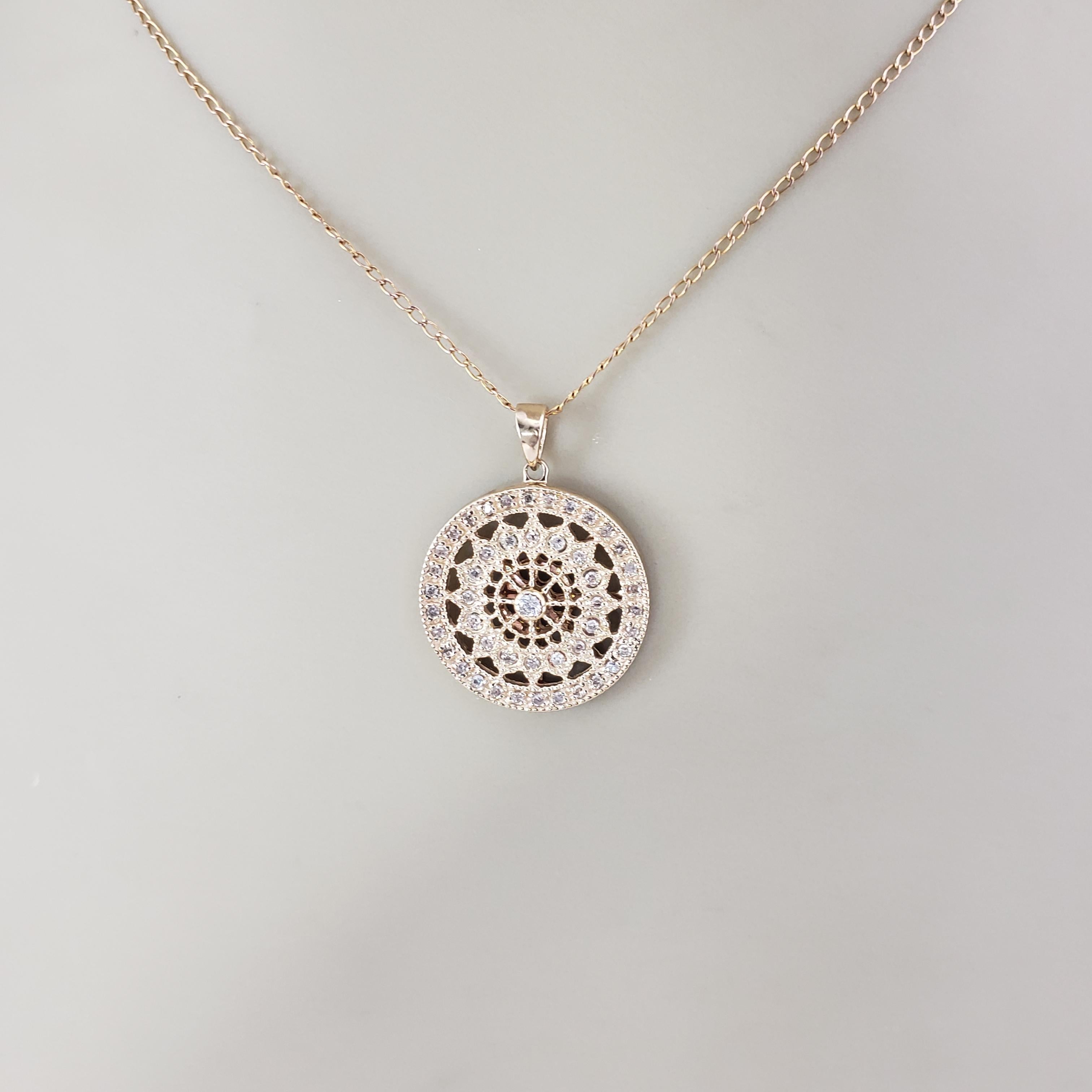 14 Karat Yellow Gold and Diamond Pendant #22222 im Angebot 3