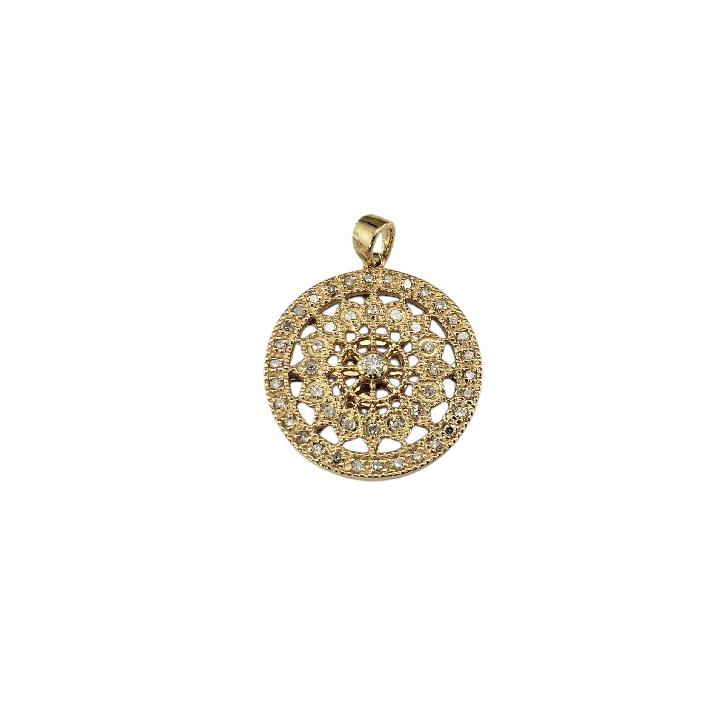 14 Karat Yellow Gold and Diamond Pendant #22222 im Angebot