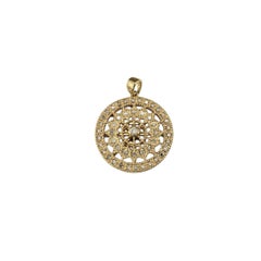 14 Karat Yellow Gold and Diamond Pendant #22222