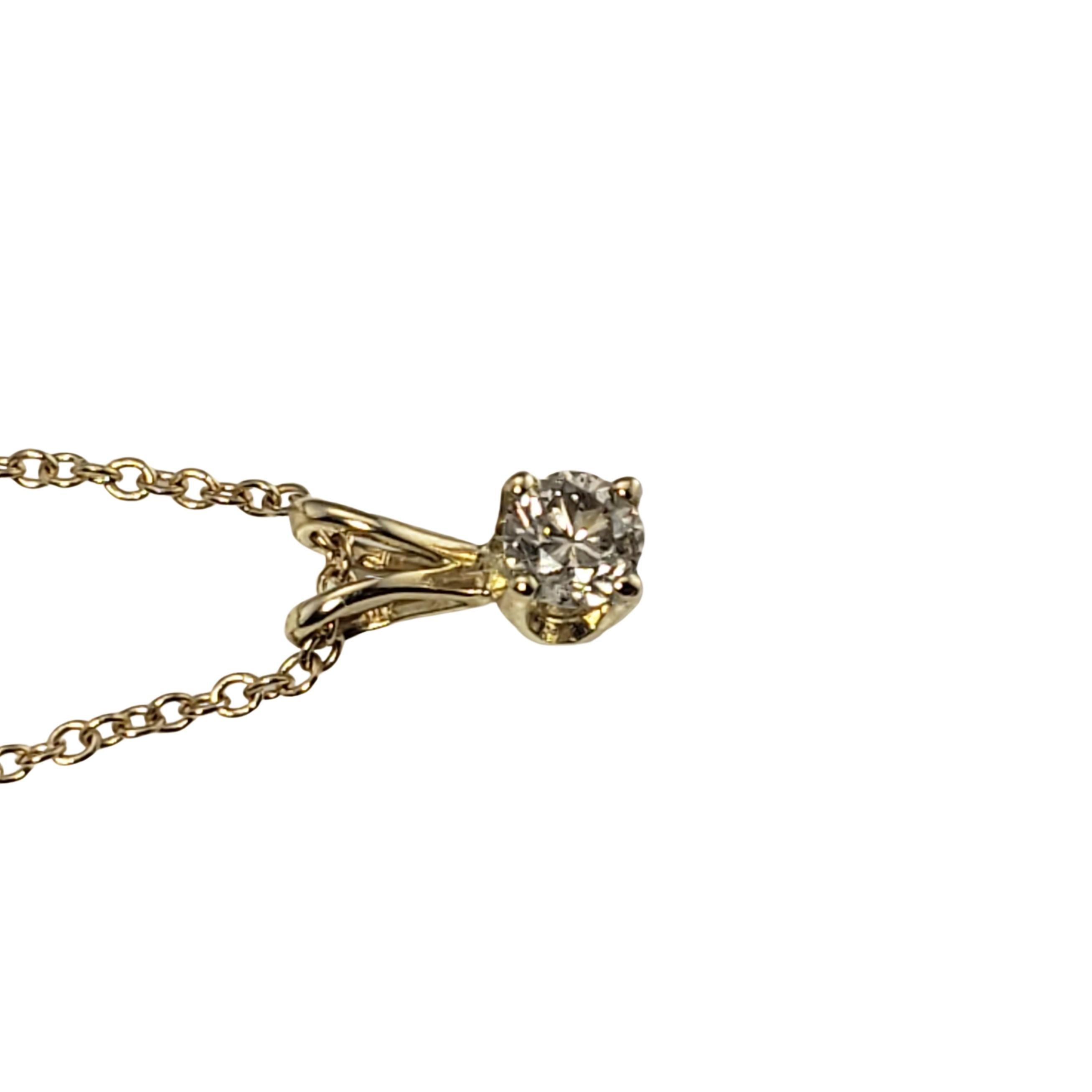 14 Karat Yellow Gold and Diamond Pendant Necklace For Sale 1