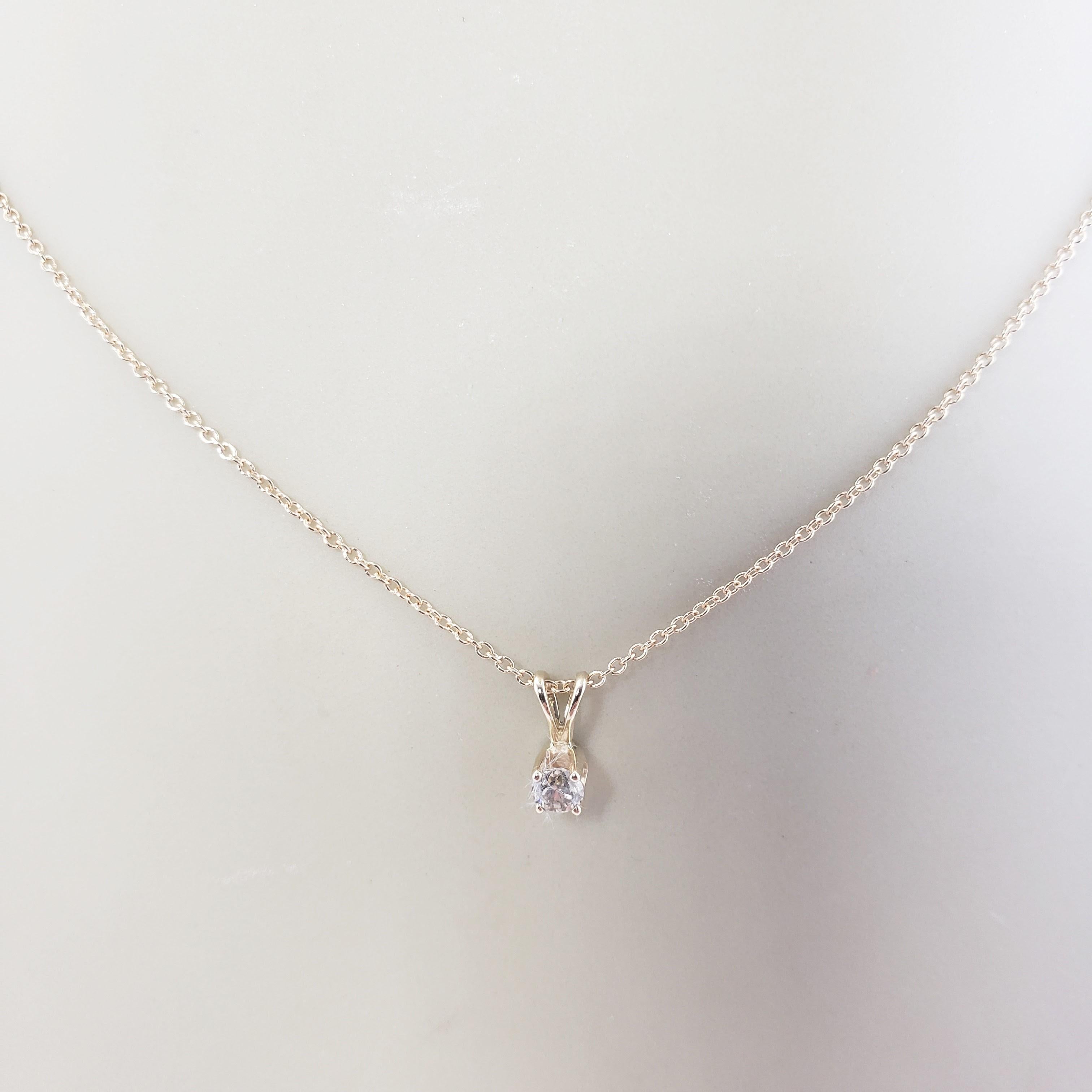 14 Karat Yellow Gold and Diamond Pendant Necklace For Sale 2