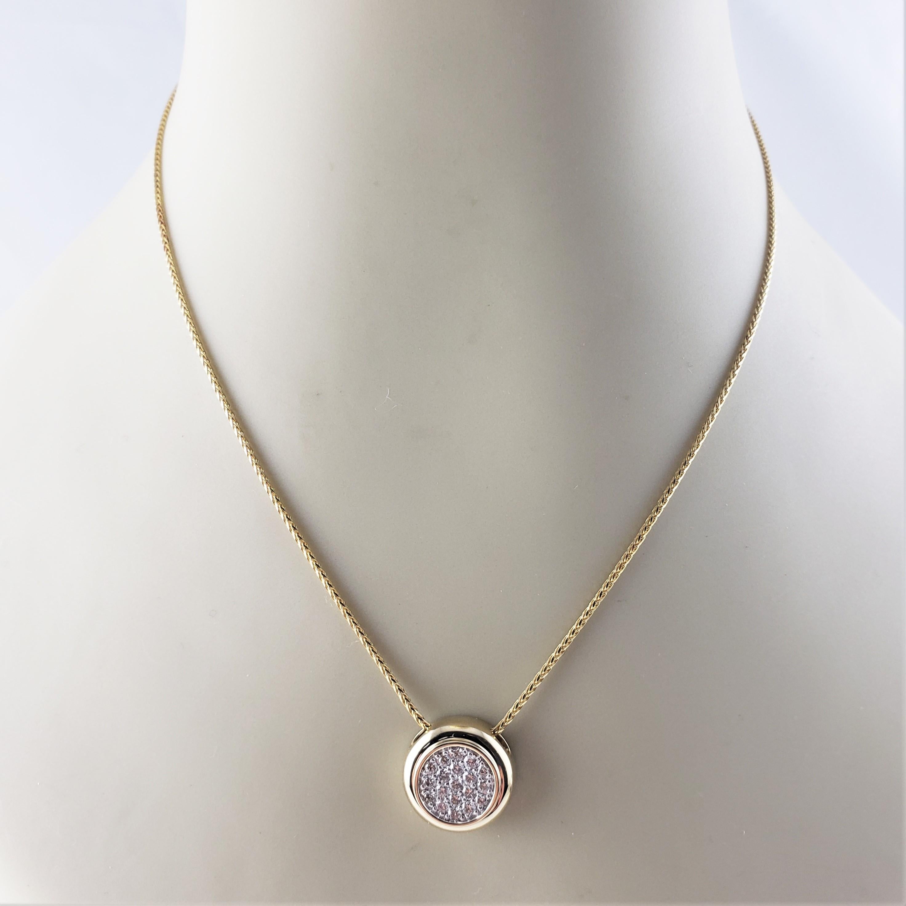 14 Karat Yellow Gold and Diamond Pendant Necklace For Sale 3