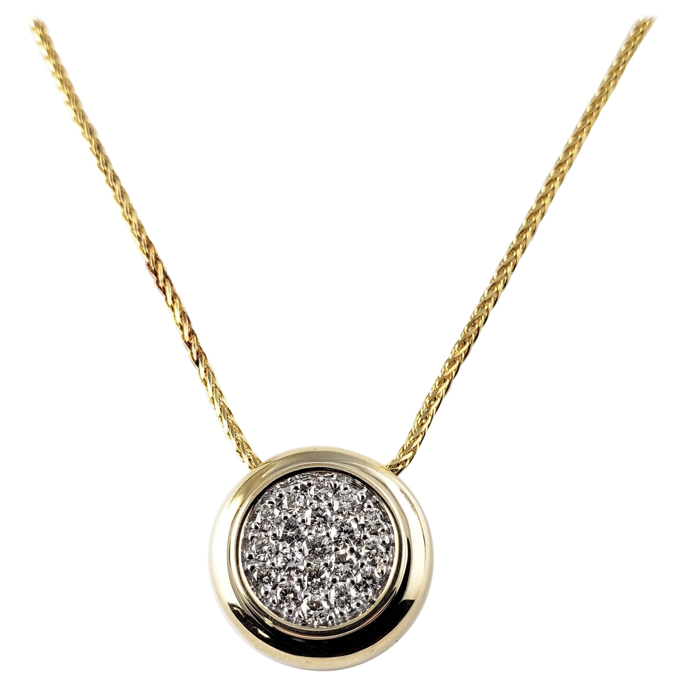 Halskette aus 14 Karat Gelbgold mit Diamant-Anhänger
