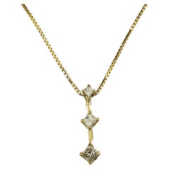  14 Karat Gelbgold und Diamant-Anhänger-Halskette