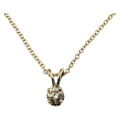 Vintage 14 Karat Yellow Gold and Diamond Pendant Necklace