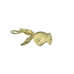 14 Karat Yellow Gold and Diamond Playboy Bunny Pendant #19689