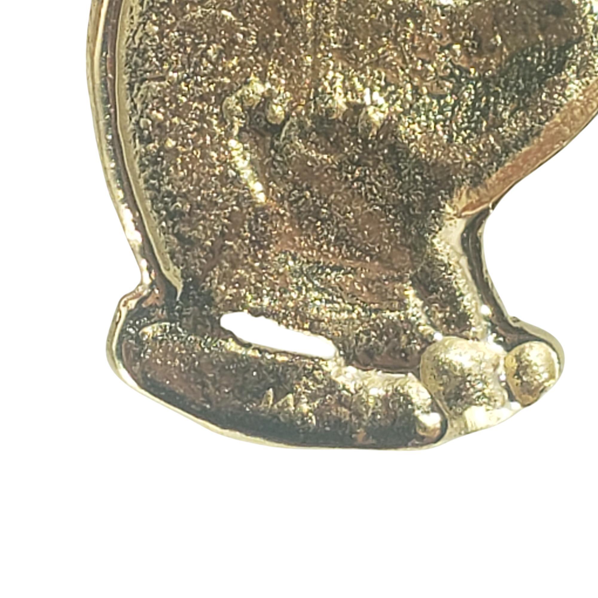14 Karat Yellow Gold and Diamond Playboy Bunny Pendant #19689 In Good Condition In Washington Depot, CT
