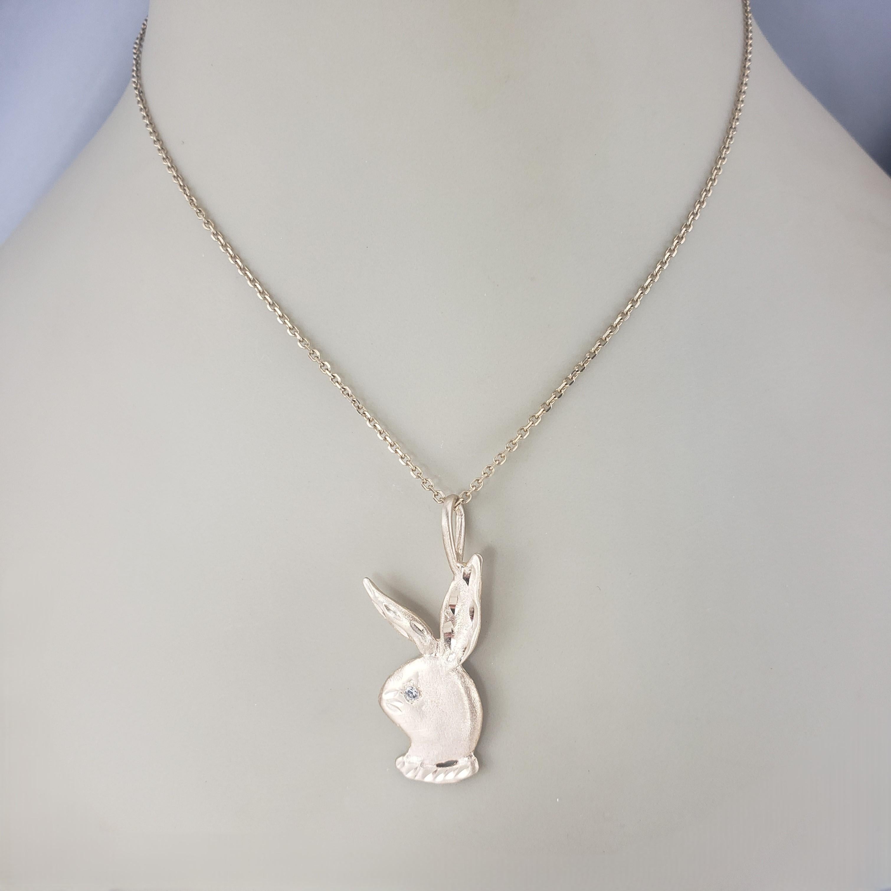 Women's 14 Karat Yellow Gold and Diamond Playboy Bunny Pendant #19689