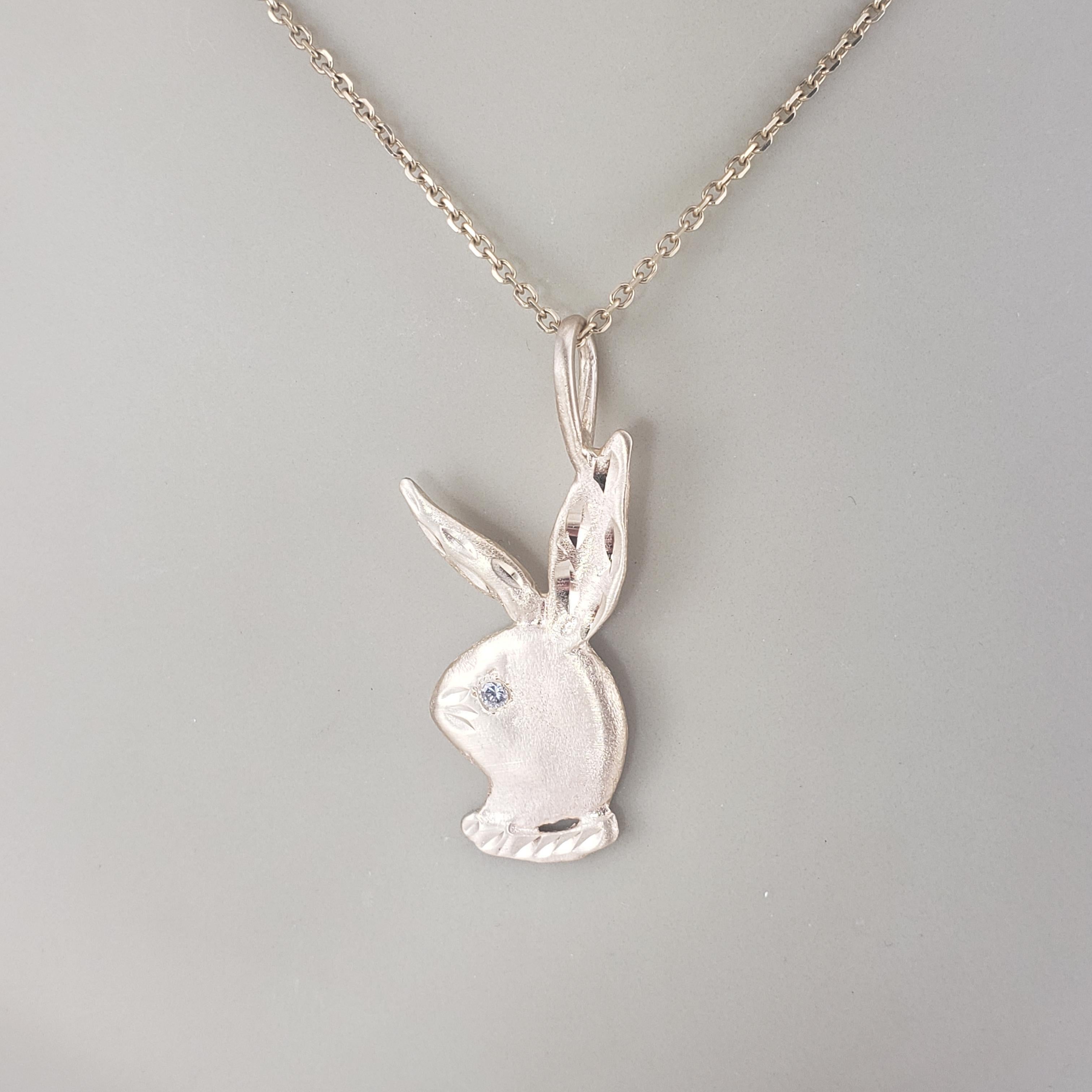 14 Karat Yellow Gold and Diamond Playboy Bunny Pendant #19689 1