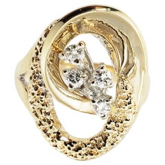 14 Karat Yellow Gold and Diamond Ring