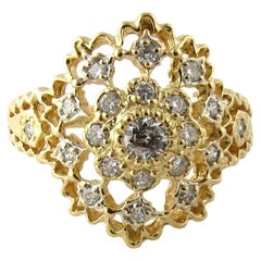 14 Karat Yellow Gold and Diamond Ring