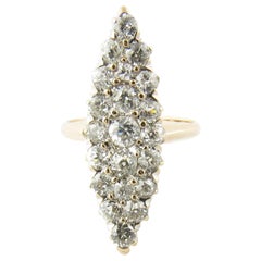 14 Karat Yellow Gold and Diamond Ring