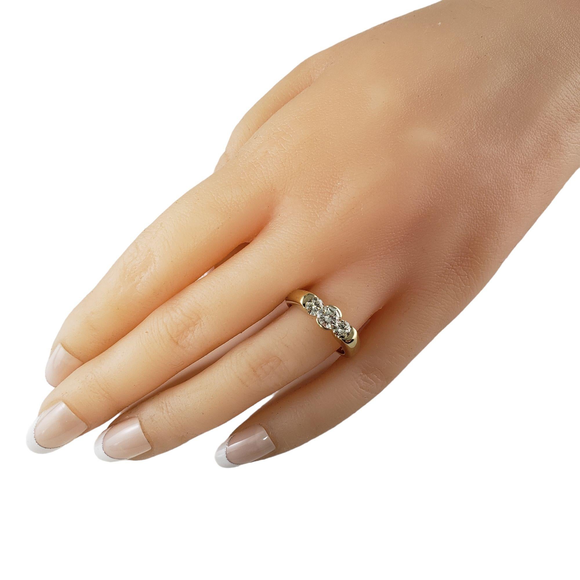 Round Cut 14 Karat Yellow Gold and Diamond Ring Size 5.75 #14336