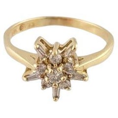 Vintage 14 Karat Yellow Gold and Diamond Ring Size 4.75 #14676