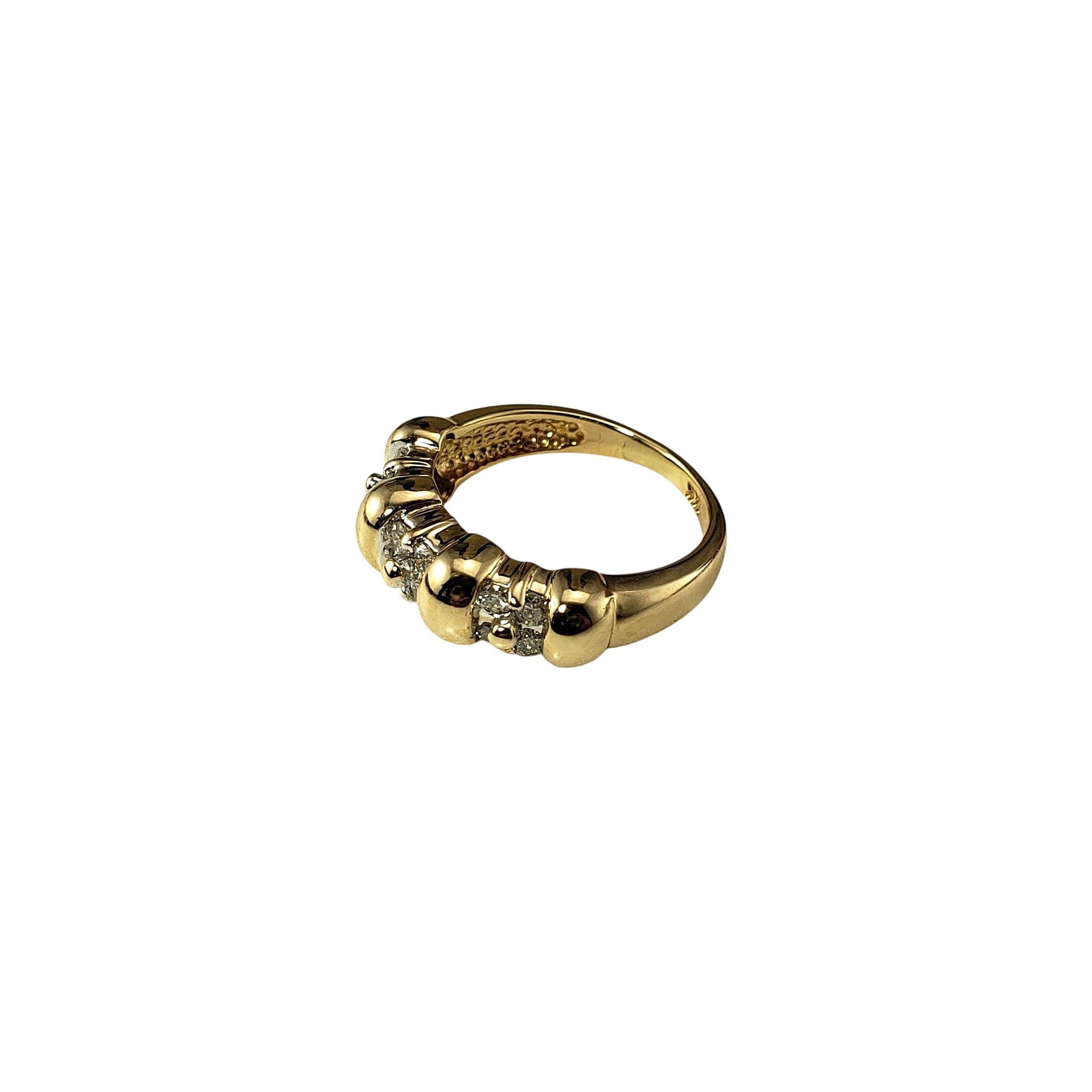 Taglio brillante Anello in oro giallo 14 carati e diamanti misura 5,5 #22470 in vendita