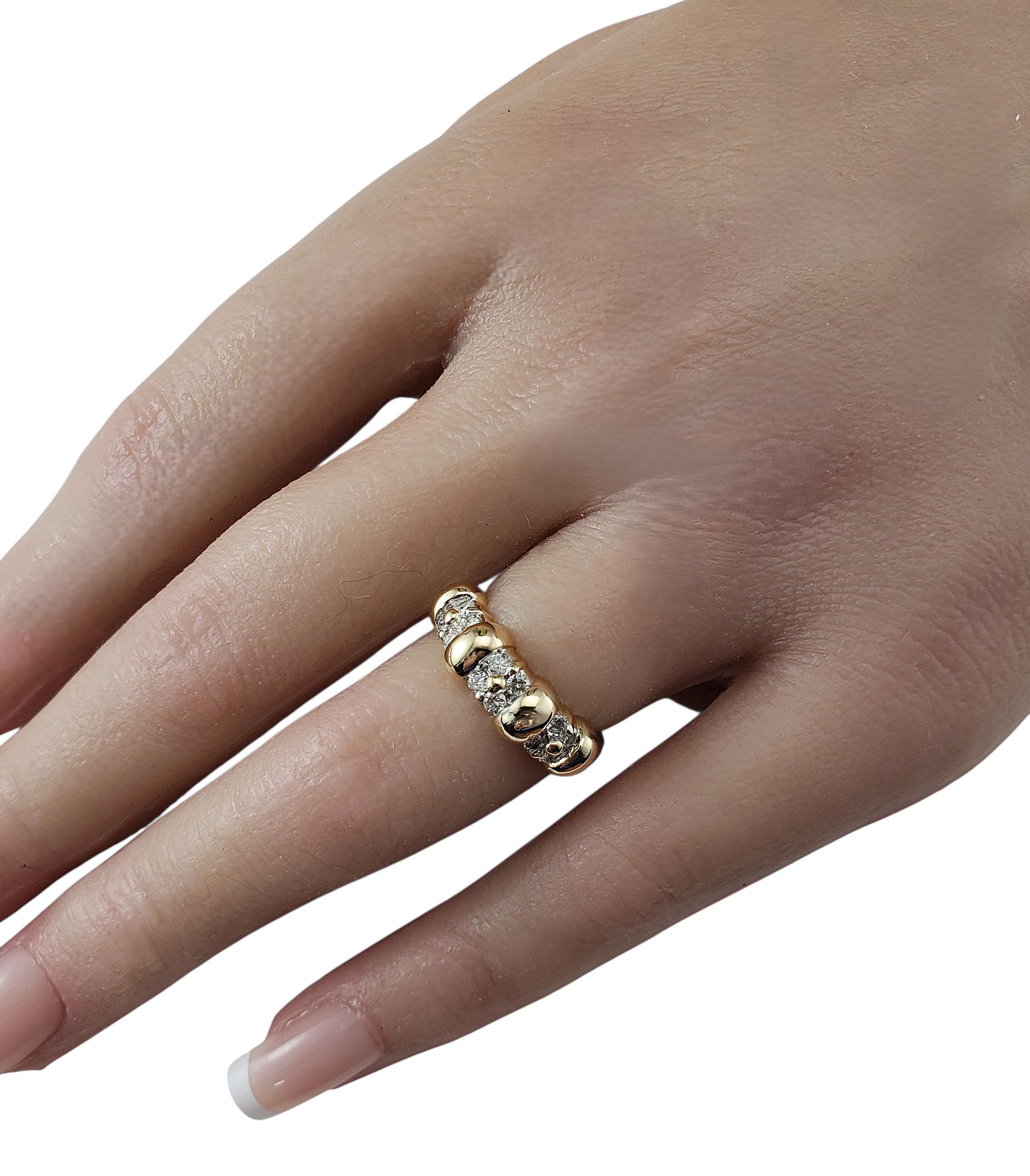 Anello in oro giallo 14 carati e diamanti misura 5,5 #22470 in vendita 1