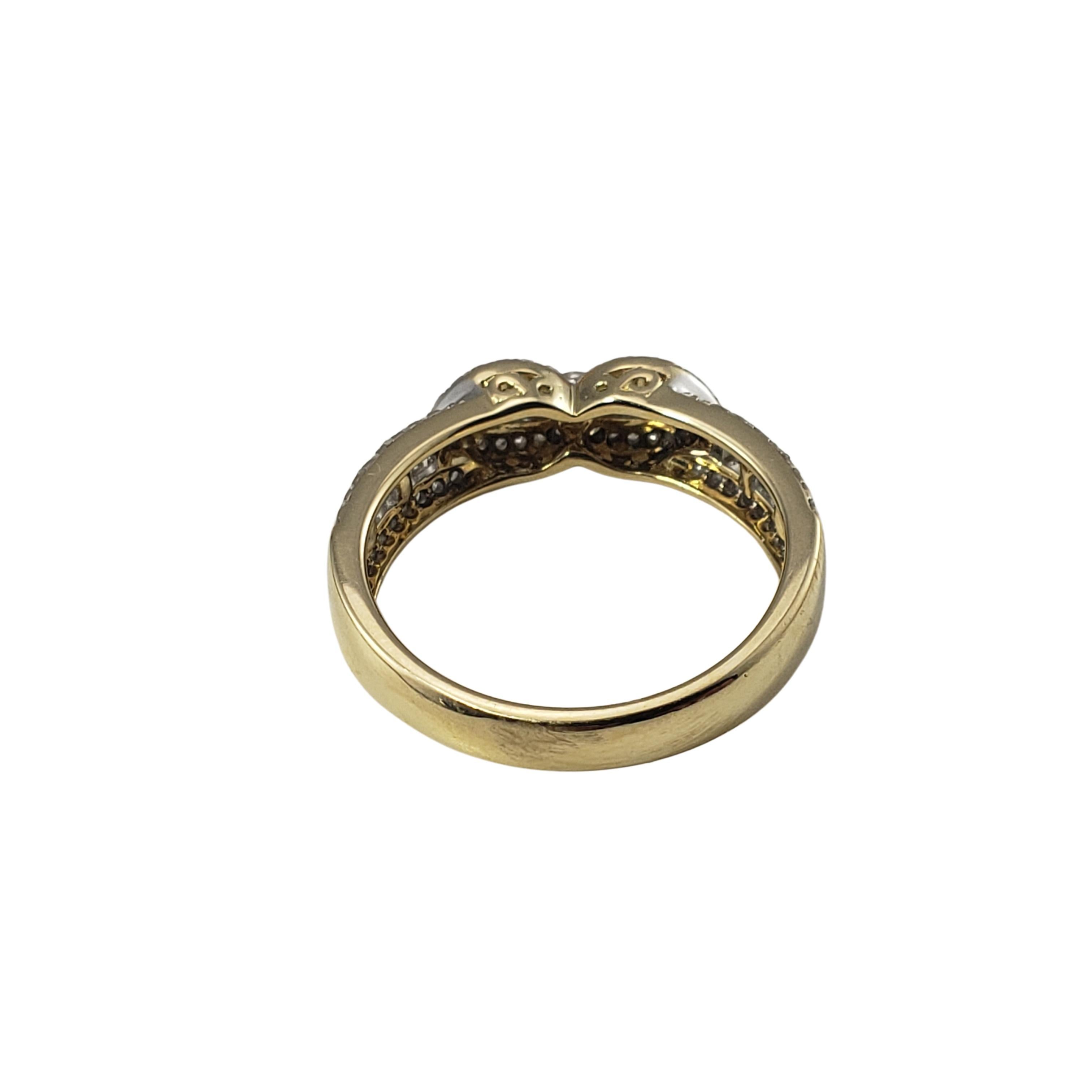 Women's 14 Karat Yellow Gold and Diamond Ring For Sale