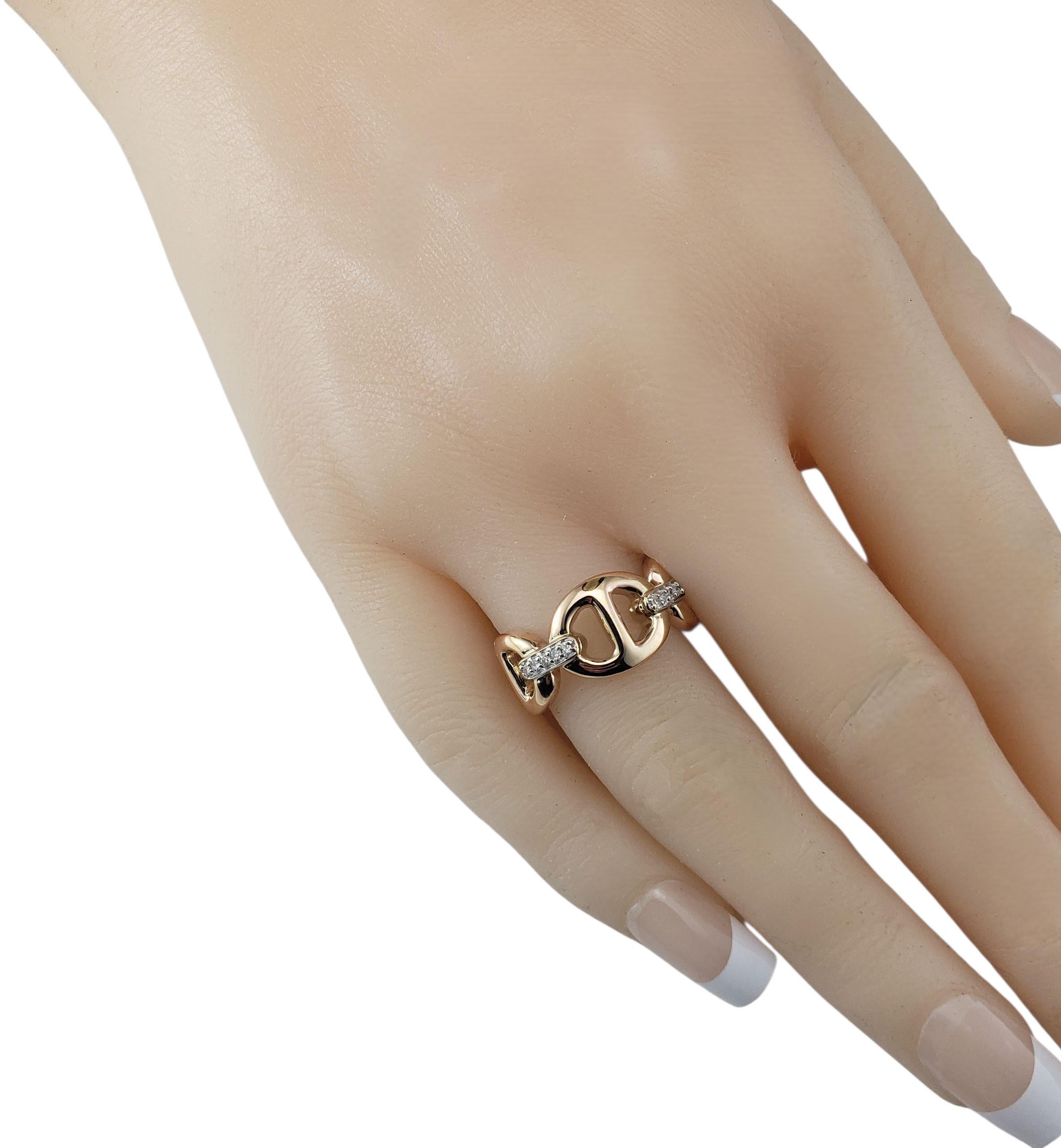 Bague en or jaune 14 carats et diamants Taille 6 #22269 en vente 2
