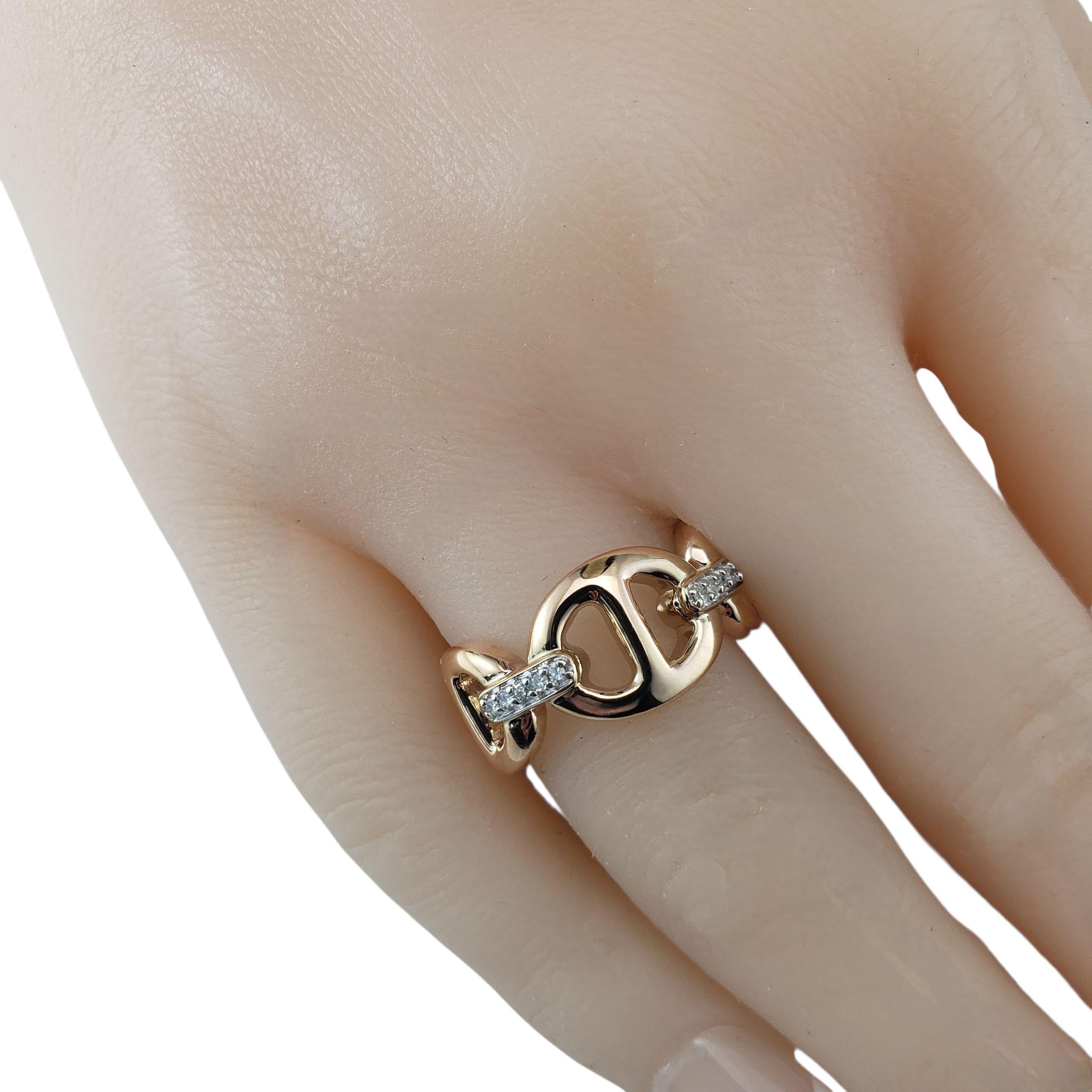 Bague en or jaune 14 carats et diamants Taille 6 #22269 en vente 3