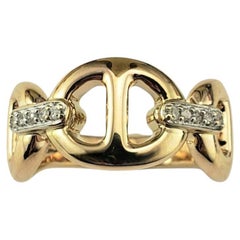 Bague en or jaune 14 carats et diamants Taille 6 #22269