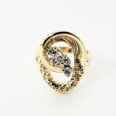 14 Karat Yellow Gold and Diamond Ring