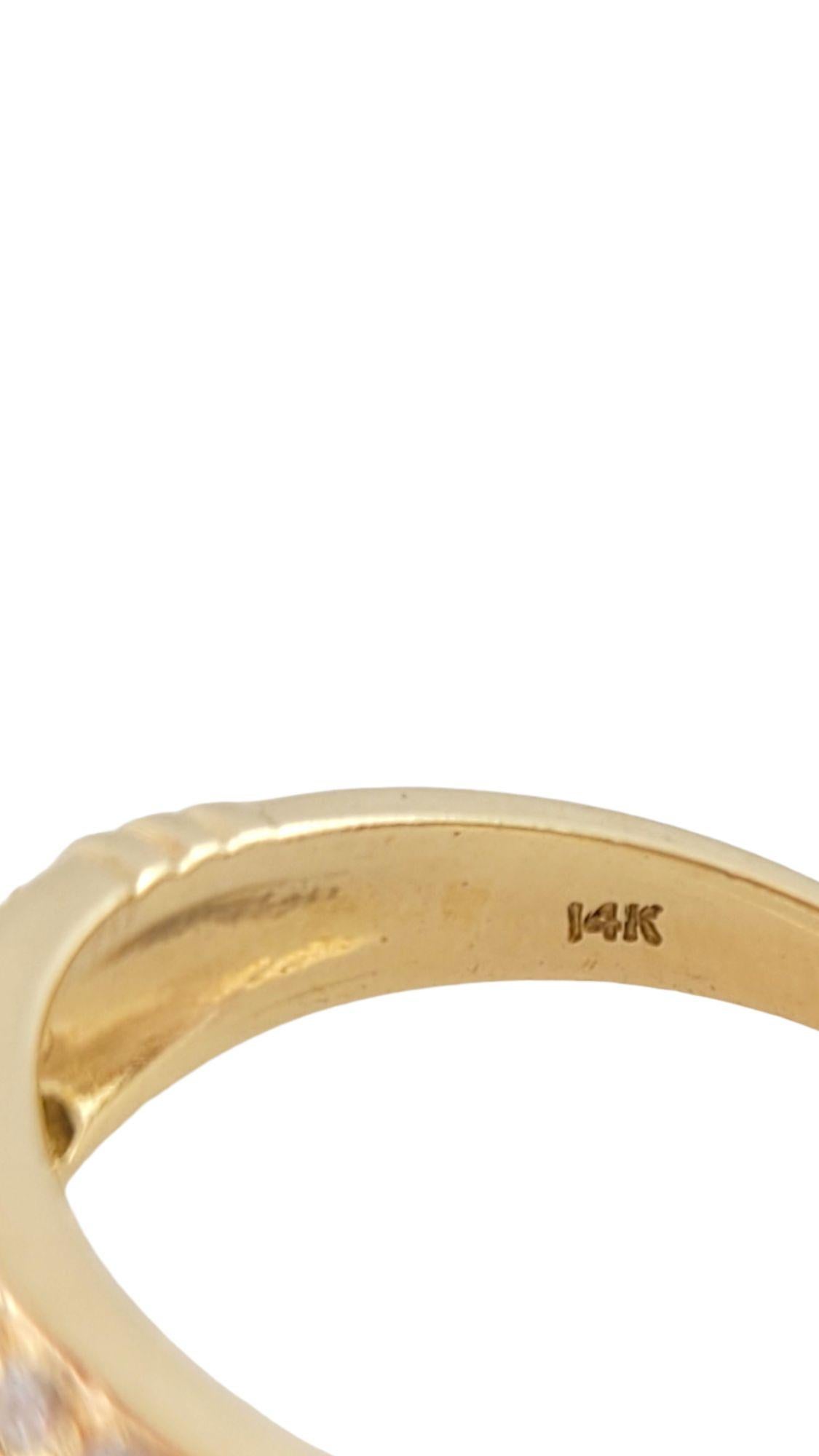 Bague en or jaune 14 carats et diamants taille 7 n° 14650 Pour femmes en vente