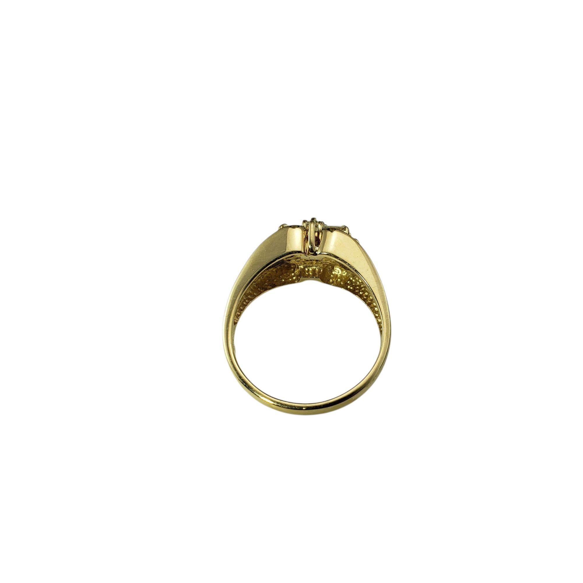 Bague en or jaune 14 carats et diamants taille 7 n° 21435 Pour femmes en vente