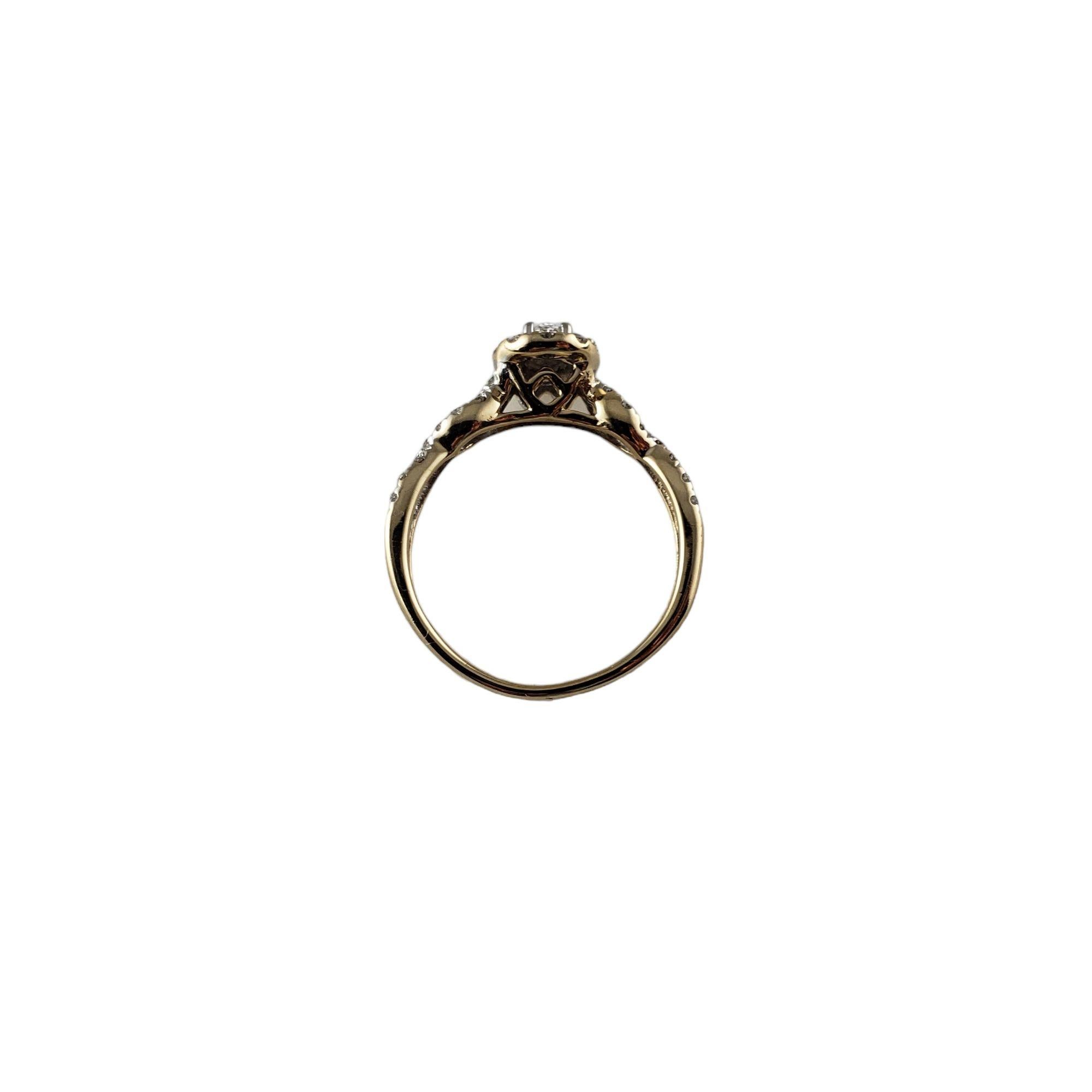 14 Karat Yellow Gold and Diamond Ring For Sale 4