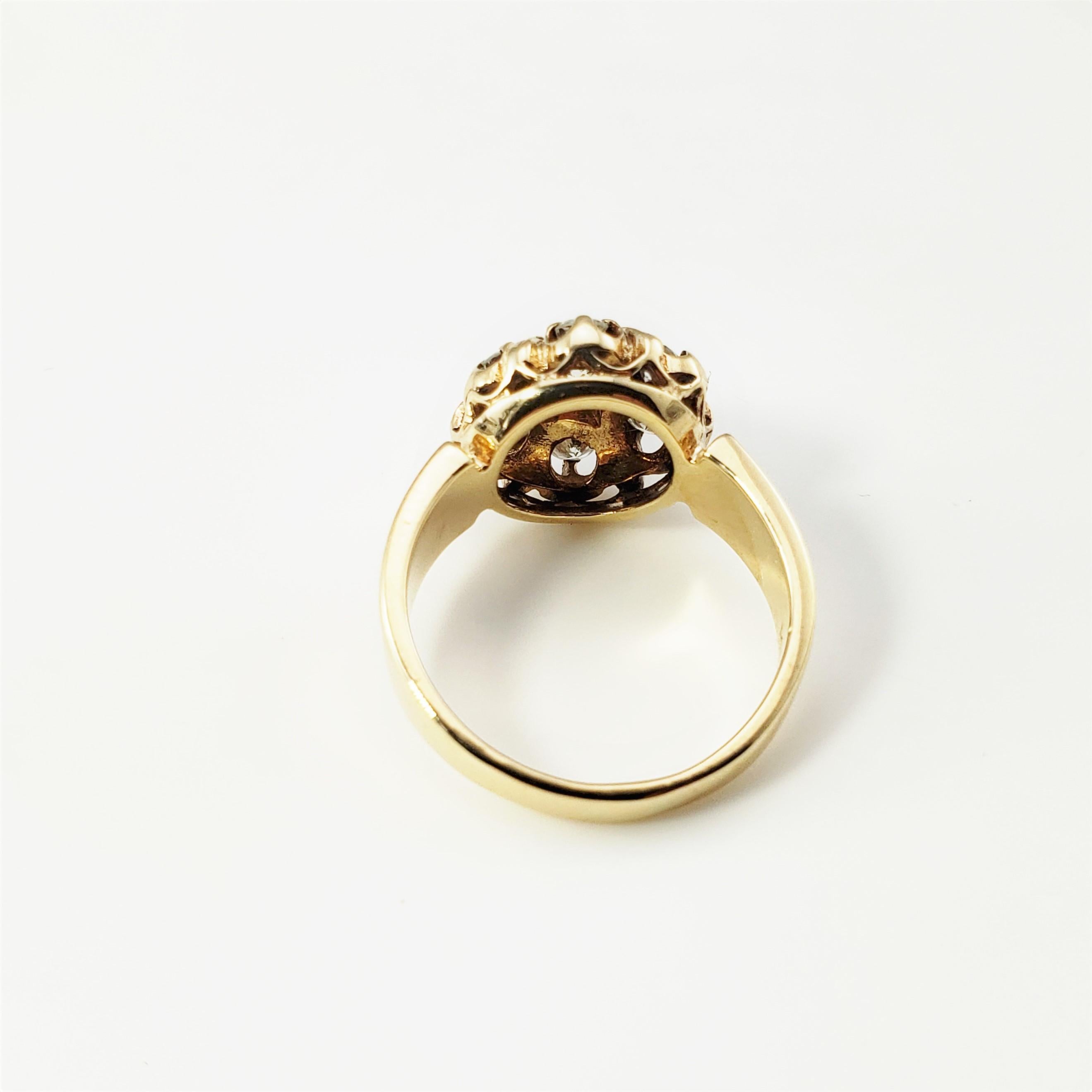 Women's 14 Karat Yellow Gold and Diamond Ring