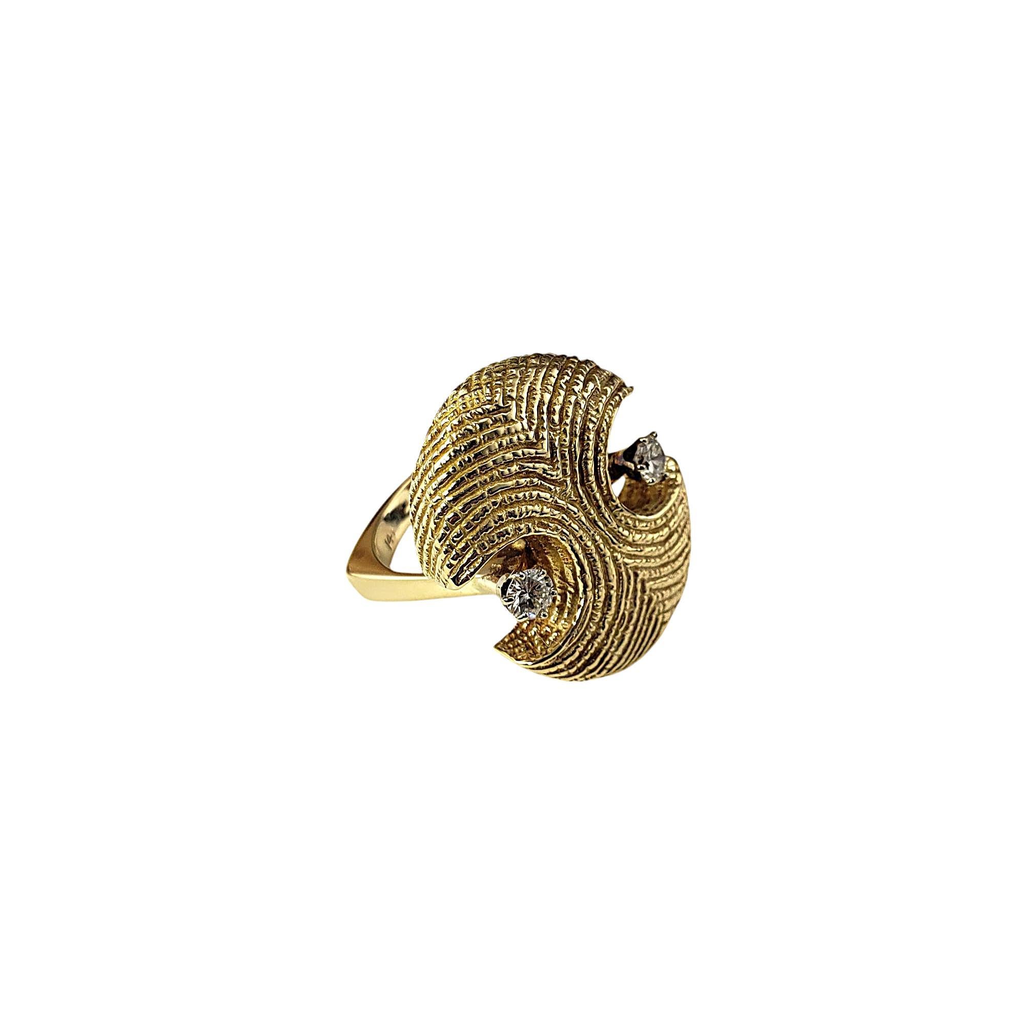 14 Karat Gelbgold und Diamant Skulpturaler Cocktail-Ring Größe 8 #21573 (Moderne) im Angebot