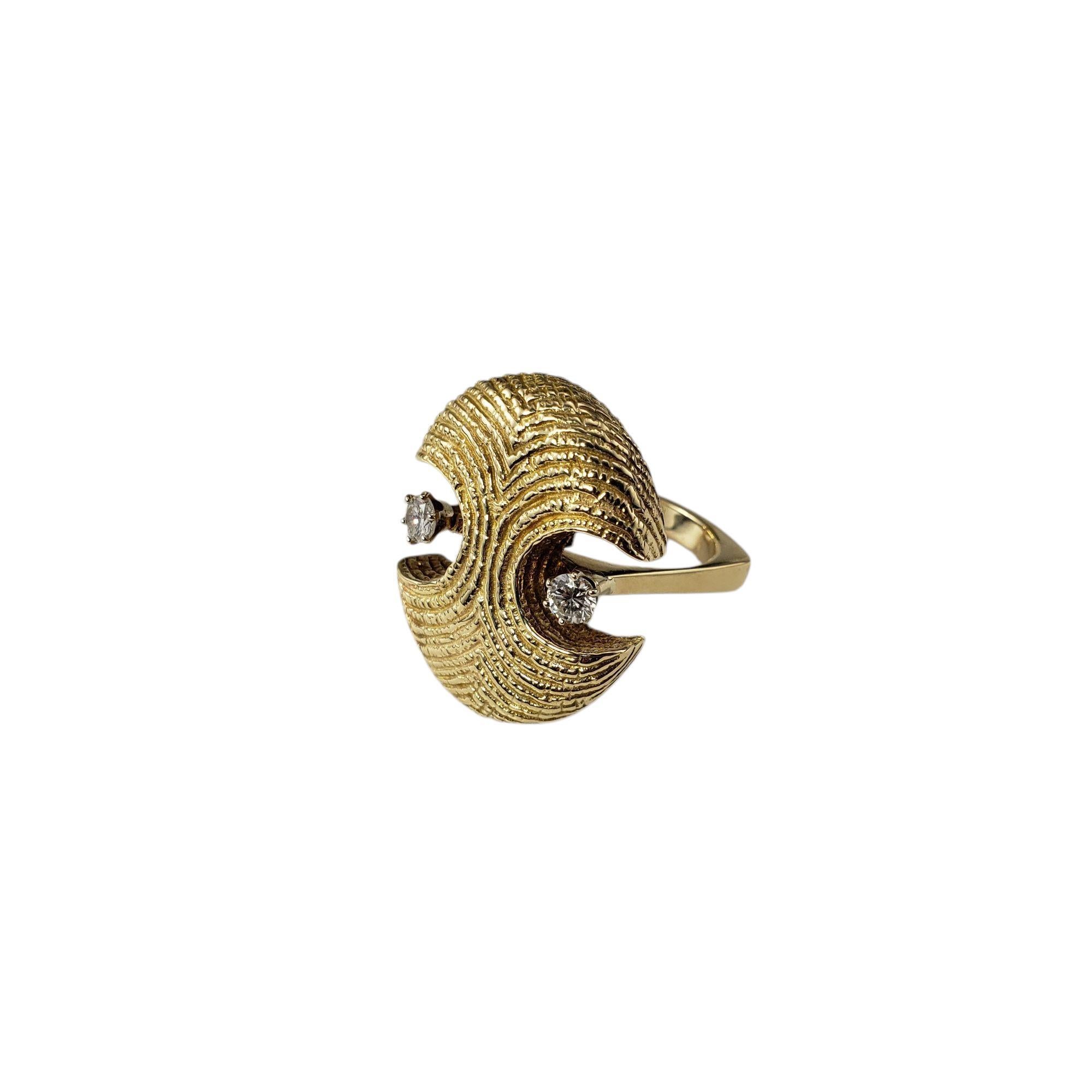 14 Karat Gelbgold und Diamant Skulpturaler Cocktail-Ring Größe 8 #21573 (Brillantschliff) im Angebot