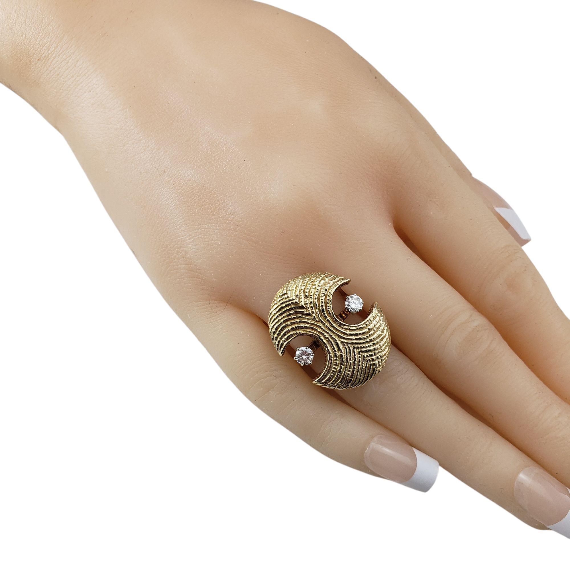 14 Karat Gelbgold und Diamant Skulpturaler Cocktail-Ring Größe 8 #21573 im Angebot 1