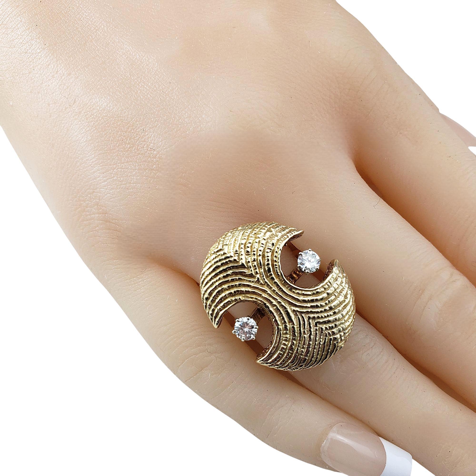 14 Karat Gelbgold und Diamant Skulpturaler Cocktail-Ring Größe 8 #21573 im Angebot 2