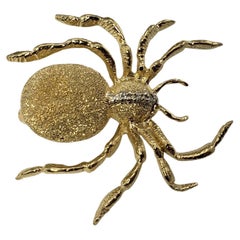 14 Karat Yellow Gold and Diamond Spider Pin / Brooch