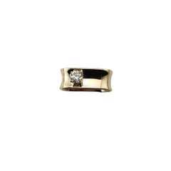 14 Karat Yellow Gold and Diamond Square Ring