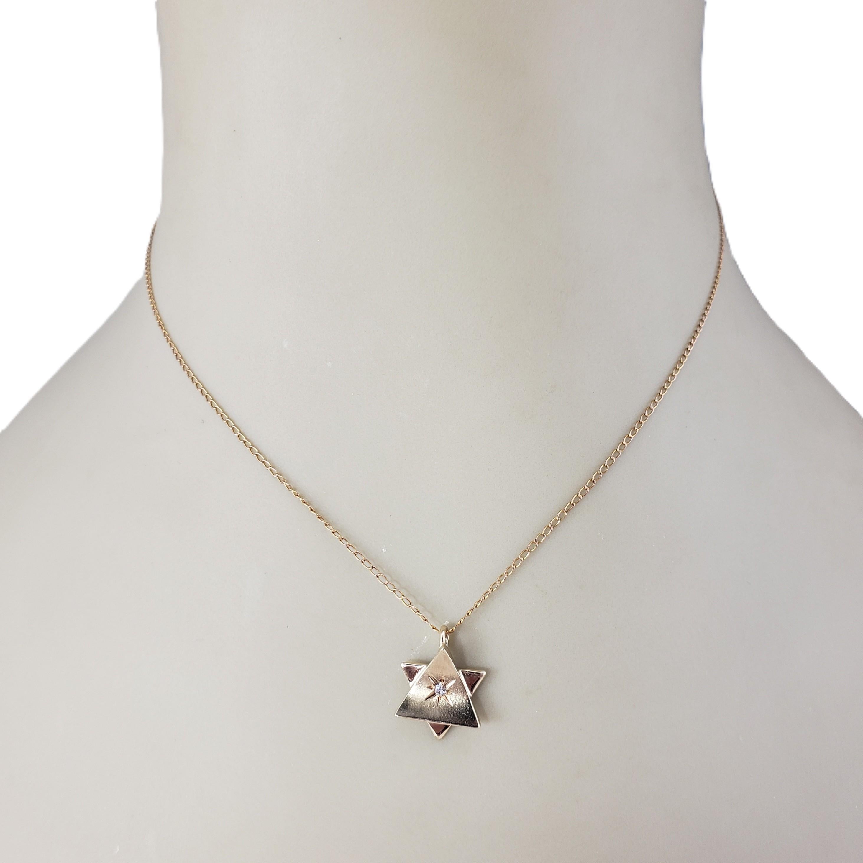 14 Karat Yellow Gold and Diamond Star of David Pendant #21679 1