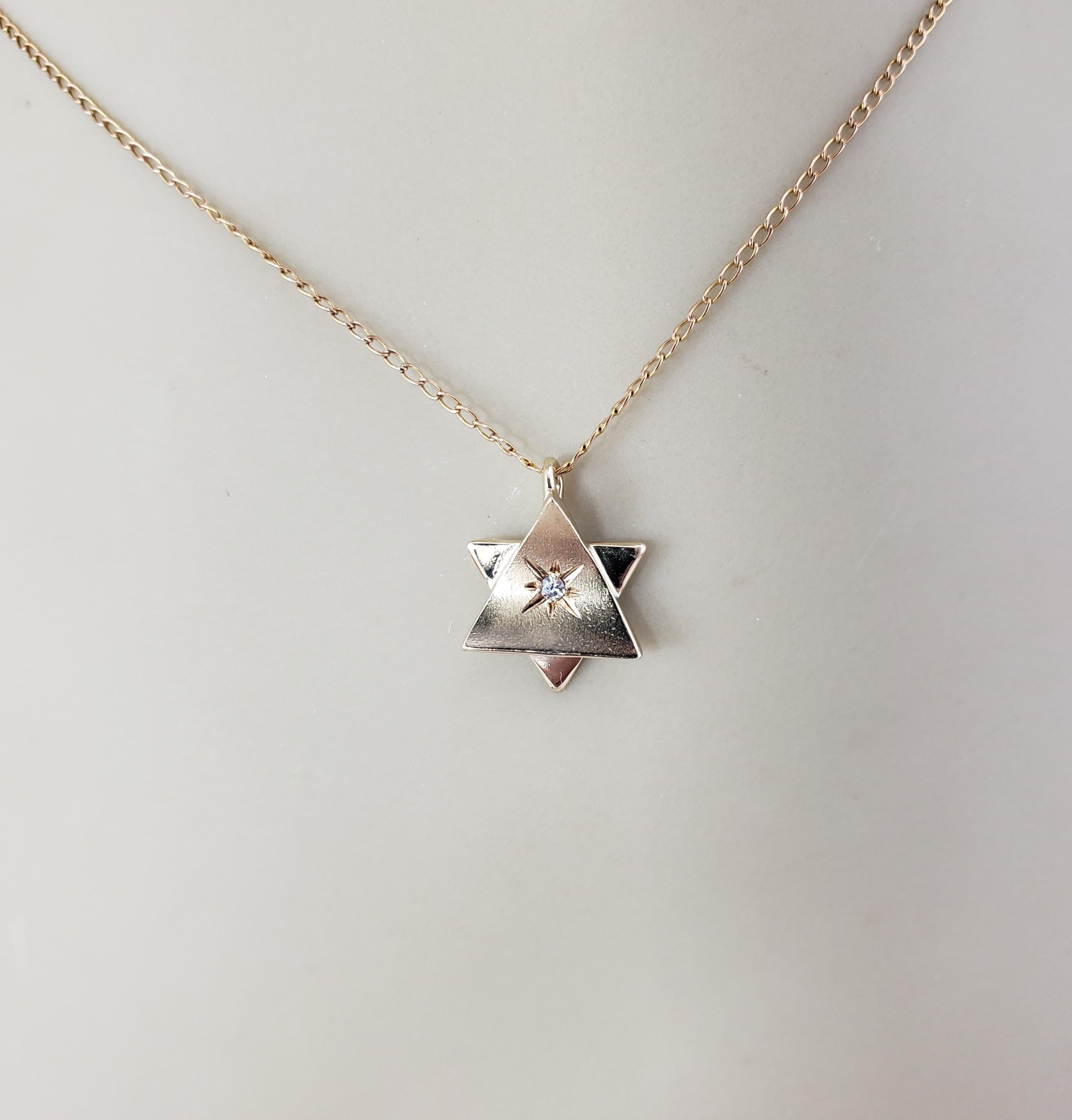 14 Karat Yellow Gold and Diamond Star of David Pendant #21679 2