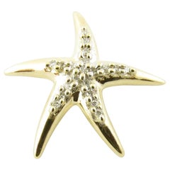 Vintage 14 Karat Yellow Gold and Diamond Starfish Pendant